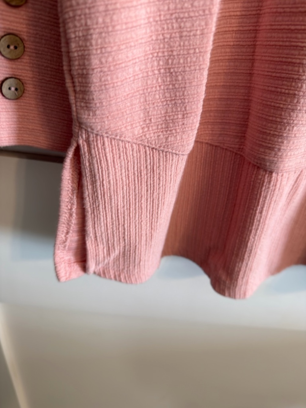 Westbound Dusty Rose Ribbed Button-Cuff Pullover - Picture 2 of 5